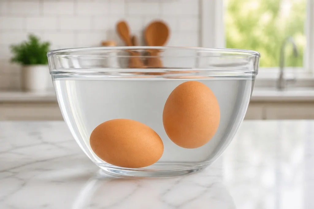 Test de fraicheur des oeufs dans leau