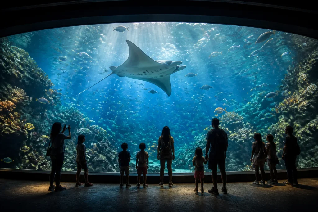 Manta majestueuse dans un aquarium