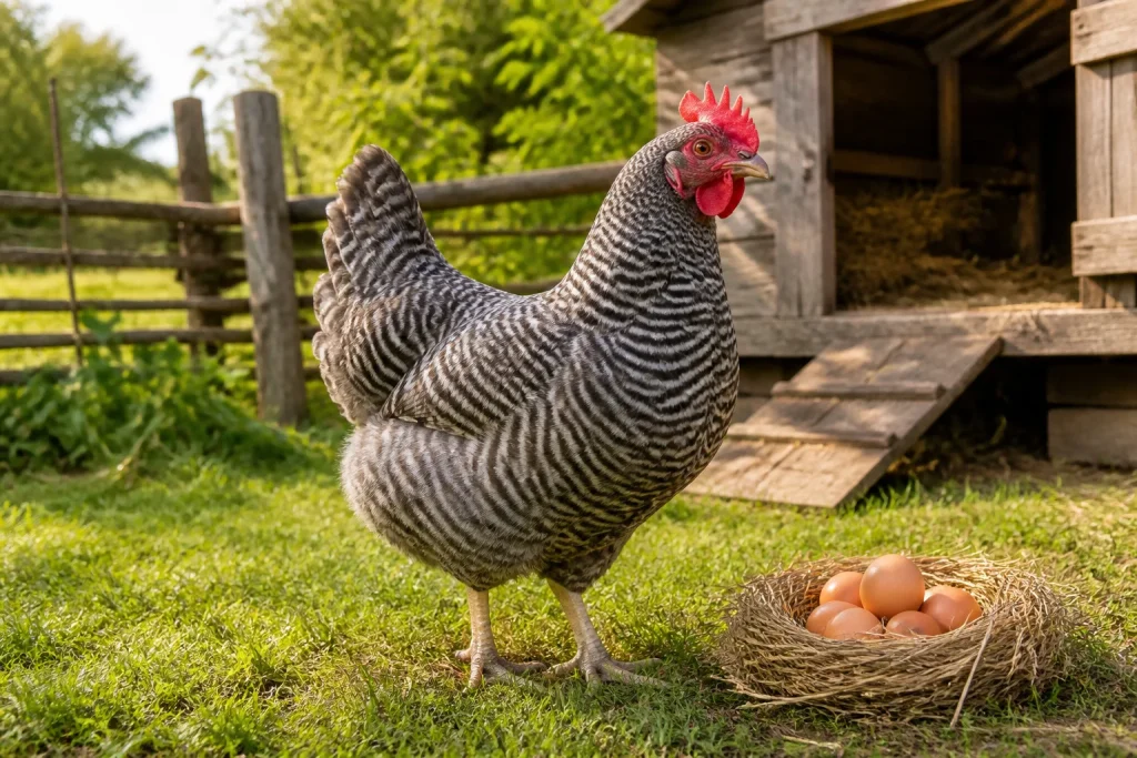 Poule coucou de rennes dans son habitat