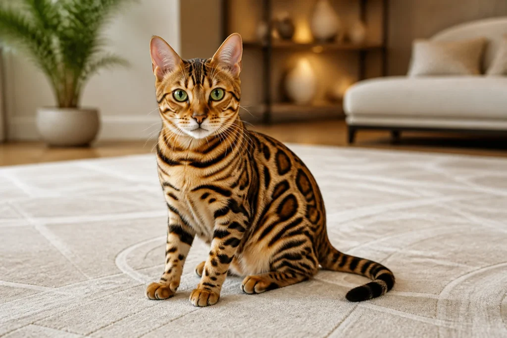 Bengal majestueux aux yeux verts